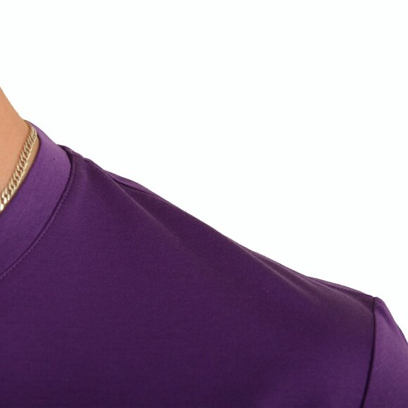 Versace Men's Purple&Silver Medusa Logo Print Short Sleeve T-Shirt US L IT 52 - Picture 4 of 6